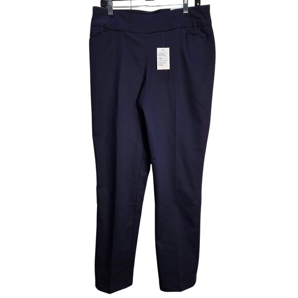 NWT | Croft & Barrow Navy Blue Straight Mid Rise Effortless Stretch Pant | 12 - Picture 1 of 7